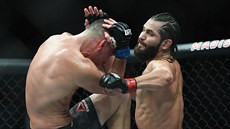 MMA zápasník Jorge Masvidal v souboji s Natem Diazem na UFC 244 v New Yorku.