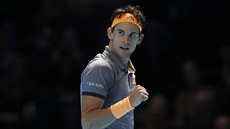 Dominic Thiem se raduje z úspěšné výměny v souboji s Novakem Djokovičem. Dominic Thiem se raduje z úspěšné výměny v souboji s Novakem Djokovičem.