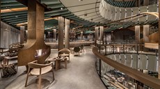 Interiér kavárenského řetězce Starbucks v Chicagu Interiér kavárenského řetězce Starbucks v Chicagu
