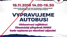 Falešný banner na akci Milionu chvilek pro demokracii, na který upozornil... Falešný banner na akci Milionu chvilek pro demokracii, na který upozornil...