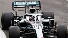 Lewis Hamilton z Mercedesu pi tréninku na Velkou cenu Brazílie