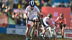 Cyklokrosařka Kateřina Nash na trati v Táboře Cyklokrosařka Kateřina Nash na trati v Táboře