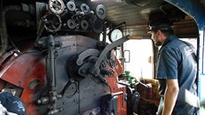 Stanoviště strojvedoucího na lokomotivě U57.001 Stanoviště strojvedoucího na lokomotivě U57.001