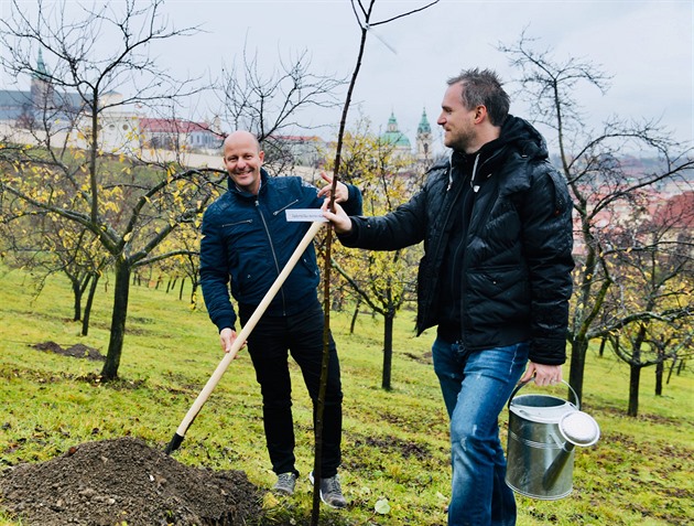 Primátor (vpravo) a jeho námstek Petr Hlubuek sázeli minulý týden na Petín.