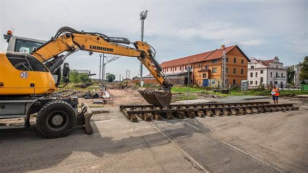 Železniční stanice v Jaroměři prochází rozsáhlou rekonstrukcí. (26. srpna 2019)