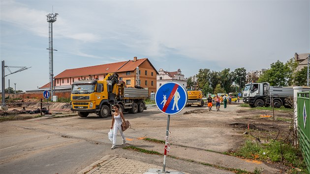 Železniční stanice v Jaroměři prochází rozsáhlou rekonstrukcí. (26. srpna 2019)