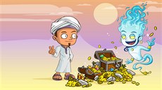 Aladin se svým sluhou džinem jsou známi z arabských pohádek Tisíc a jedna noc. Aladin se svým sluhou džinem jsou známi z arabských pohádek Tisíc a jedna noc.