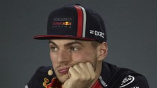 Max Verstappen z Red Bullu na tiskové konferenci