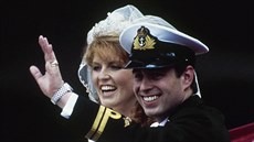 Sarah Fergusonová a princ Andrew se vzali v Londýn 23. ervence 1986.