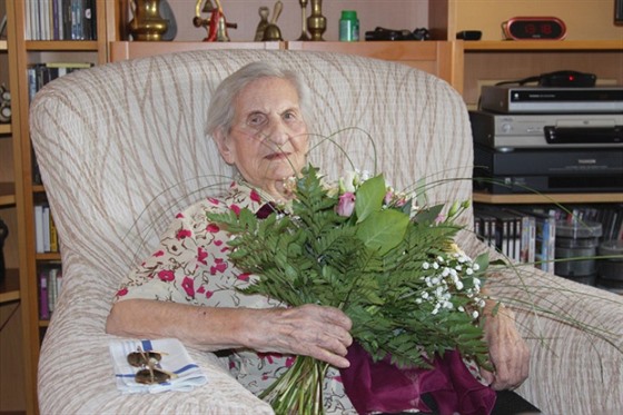 Magdalena Kytnerová, kdy mla 106 let. (8. prosince 2019)