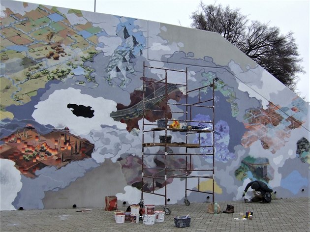 Vltavská - malování na ze