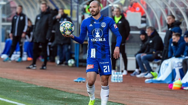 Olomoucký Michal Vepřek v zápase s Libercem. Olomoucký Michal Vepřek v zápase s Libercem.