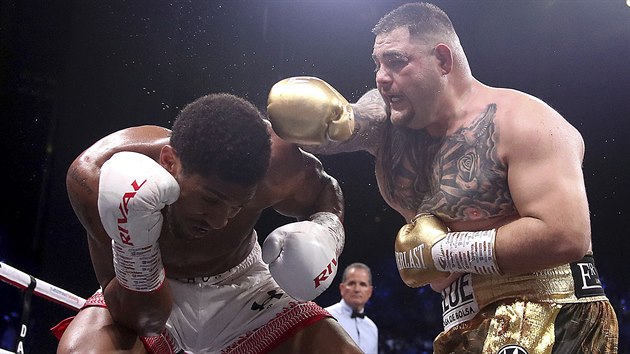 Andy Ruiz (vpravo) v zpase s Anthonym Joshuou.