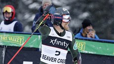 Američan Tommy Ford se raduje z vítězství v obřím slalomu v Beaver Creeku. Američan Tommy Ford se raduje z vítězství v obřím slalomu v Beaver Creeku.