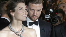 Jessica Bielová a Justin Timberlake (Cannes, 19. kvtna 2013)