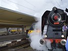 Je adventní neděle 15. prosince 2019 a přesně v devět hodin a dvacet minut vyráží historická lokomotiva neboli paní Šlechtična z prvního nástupiště smíchovského nádraží na svoji cestu do stanice Křivoklát. Ještě předtím se však stačí pozdravit s přijížděj Je adventní neděle 15. prosince 2019 a přesně v devět hodin a dvacet minut vyráží historická lokomotiva neboli paní Šlechtična z prvního nástupiště smíchovského nádraží na svoji cestu do stanice Křivoklát. Ještě předtím se však stačí pozdravit s přijížděj