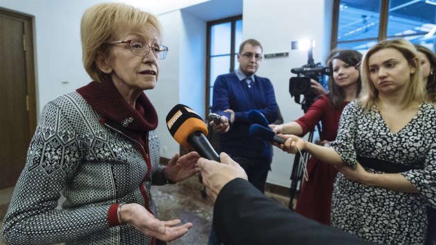 Helena Vlkov reaguje na zruen rozhodnut o zastaven trestnho sthn premira Andreje Babie v kauze ap hnzdo. (9. prosince 2019)