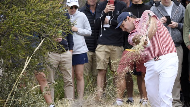 Patrick Reed bhem prvnho dne Prezidentskho pohru v Melbourne.