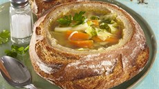 Zeleninová polévka v chlebu Zeleninová polévka v chlebu