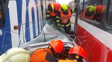 Na Konečného náměstí v Brně zasahují hasiči u nehody dvou tramvají a osobního... Na Konečného náměstí v Brně zasahují hasiči u nehody dvou tramvají a osobního...