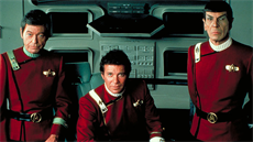 DeForest Kelley, William Shatner a Leonard Nimoy ve filmu Star Trek II: Khanv...