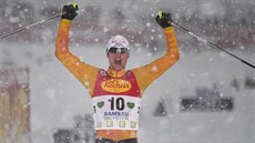 Německý sdruženář Vinzenz Geiger, vítěz závodu SP v Ramsau Německý sdruženář Vinzenz Geiger, vítěz závodu SP v Ramsau