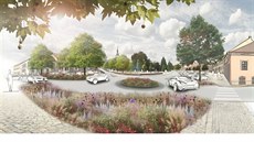 Vizualizace upraveného náměstí podle ateliéru JPS J. Hradec Vizualizace upraveného náměstí podle ateliéru JPS J. Hradec