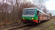 Motorová jednotka 628 343-5 spolenosti GW Train Regio ve stanici Kadaský...