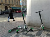 Elektrokoloběžky v ulicích Prahy
