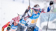 Jakub Štvrtecký během třetího úseku mužské štafety v Ruhpoldingu. Jakub Štvrtecký během třetího úseku mužské štafety v Ruhpoldingu.