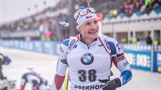 Český biatlonista Ondřej Moravec v cíli sprintu v Oberhofu. Český biatlonista Ondřej Moravec v cíli sprintu v Oberhofu.