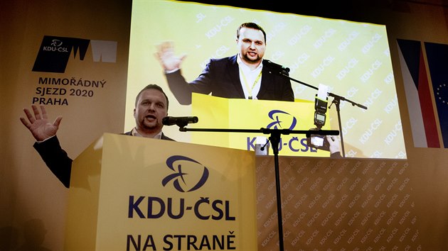Nový předseda KDU-ČSL Marian Jurečka na sjezdu v Praze Nový předseda KDU-ČSL Marian Jurečka na sjezdu v Praze