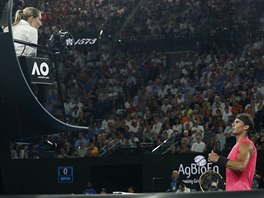 panl Rafael Nadal bhem tvrtfinle Australian Open.