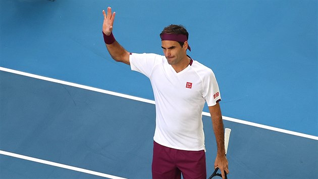 vcar Roger Federer se raduje z postupu do semifinle Australian Open.
