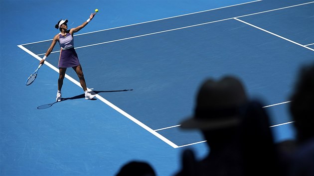 panlka Garbin Muguruzaov bhem tvrtfinle Australian Open.