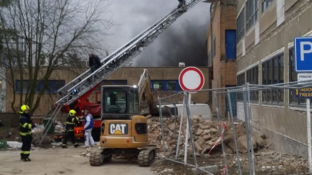Požár podzemního skladu na Barrandově. (22.1.2020)