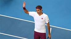 výcar Roger Federer se raduje z postupu do semifinále Australian Open.