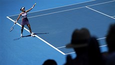 panlka Garbin Muguruzaová bhem tvrtfinále Australian Open.