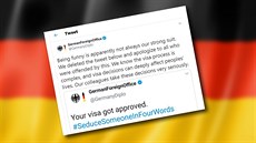 Německé ministerstvo zahraničí se omluvilo za svůj příspěvek na Twitteru. Německé ministerstvo zahraničí se omluvilo za svůj příspěvek na Twitteru.