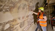 Malované erby na fresce v brněnské Nové radnici patřily členům zemského soudu v... Malované erby na fresce v brněnské Nové radnici patřily členům zemského soudu v...