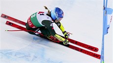 Mikaela Shiffrinová v superobím slalomu v Bansku.