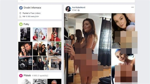 Na facebookovm profilu Ivy Kubelkov se objevily nah fotomonte (30. ledna 2020)