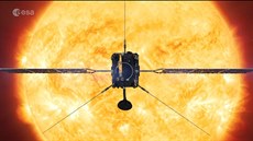 Ilustrace sondy Solar Orbiter u Slunce Ilustrace sondy Solar Orbiter u Slunce