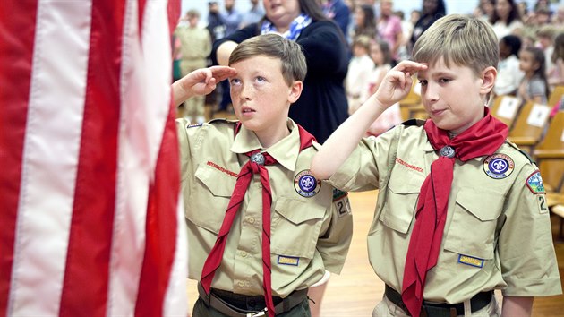 Chlapci z americk skautsk organizace Boy Scouts of America