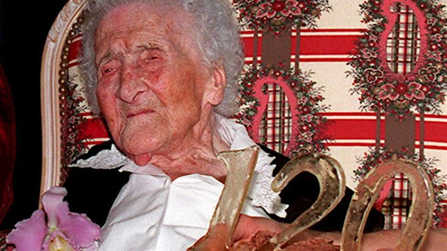 Jeanne Calmentov ve vku 120 let. (21. nora 1995)