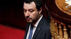 Bývalý italský ministr vnitra Matteo Salvini se zúastnil senátní debaty o tom,...