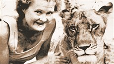 Legendární dvojice - Joy Adamsonová a lvice Elsa.