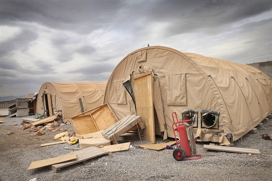 Oputná americká vojenská základna Shank v afghánské provincii Lógar, na které...