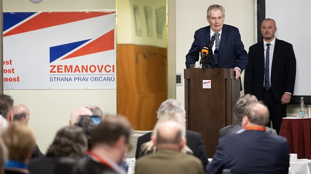 Prezident Milo Zeman dorazil na sjezd Strany prv oban Zemanovci, jejm je estnm pedsedou. (7. bezna 2020)