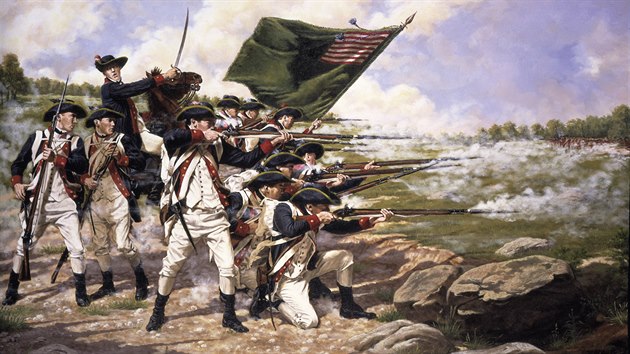 Delawarsk regiment v bitv u Long Islandu v roce 1776. I tady si Amerika vybojovvala nezvislost.